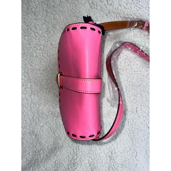Dooney & Bourke Florentine Leather Binocular Bag baby pink crossbody purse - Picture 7 of 12